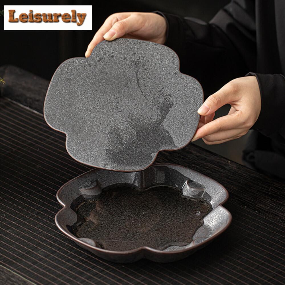 Retro Grobkeramik Silberpunkt Teegeschirr Komplettes Set Japanisches Teezeremonie Set Teekanne und Teetasse Set Teegeschirr Zubehör Geschenk