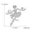 High-End Rhinestone Ballet Dancer Brooch for Women