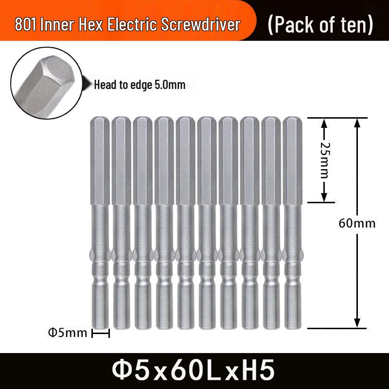 Nigao 801 5mm Hex Socket Electric Screwdriver Bit S2 Hardened Tool