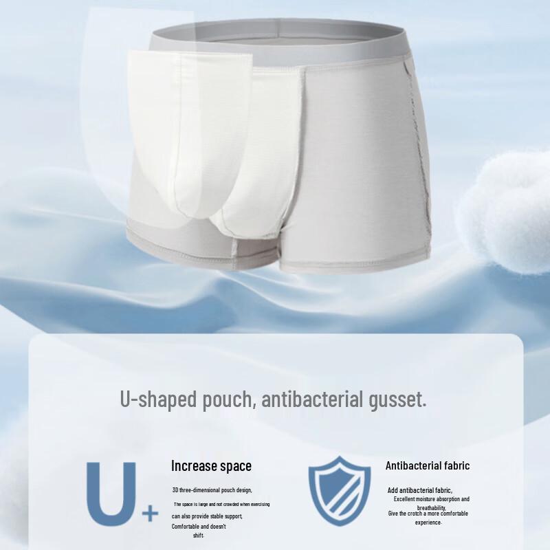 LangSha Men's Antibacterial Breathable Boxer Briefs