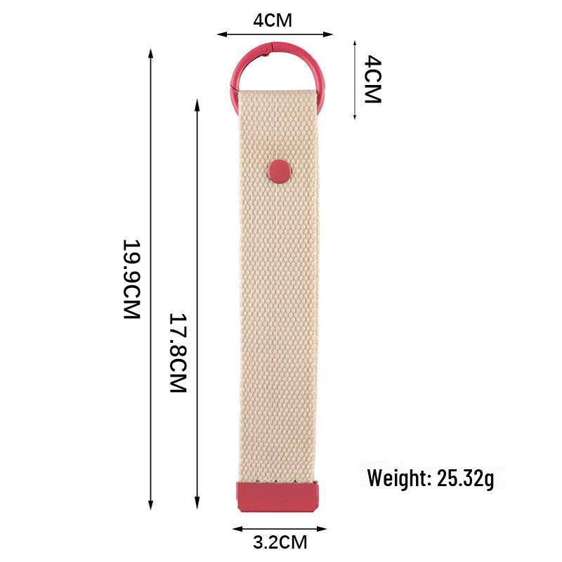 Personalized Pure Cotton Canvas Belt Keychain with Contrast Colors – Handmade INS Style