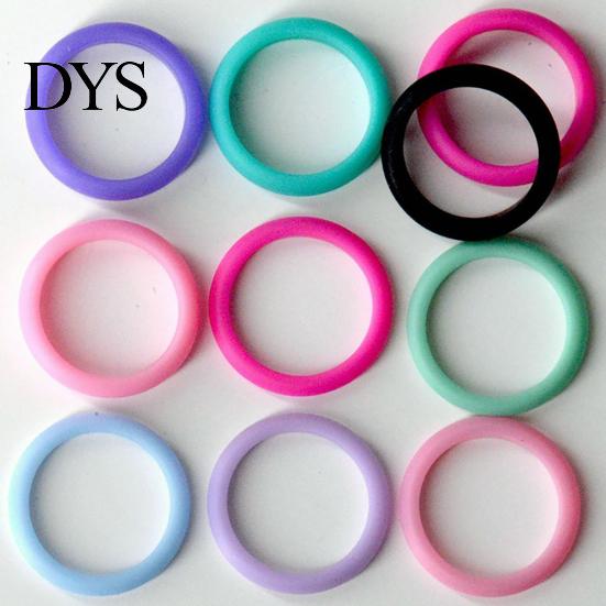 10Pcs Women Fashion Silicone Wedding Band Ring Jewelry Solid Color Party Gift