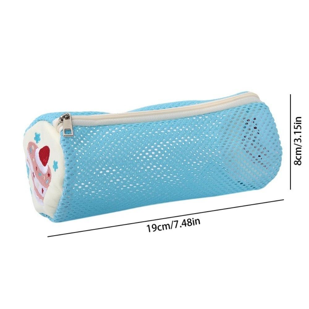 Cake Embroidery Pencil Case Mesh Stationery Bag Korean Style Pencil Pouch  Gift