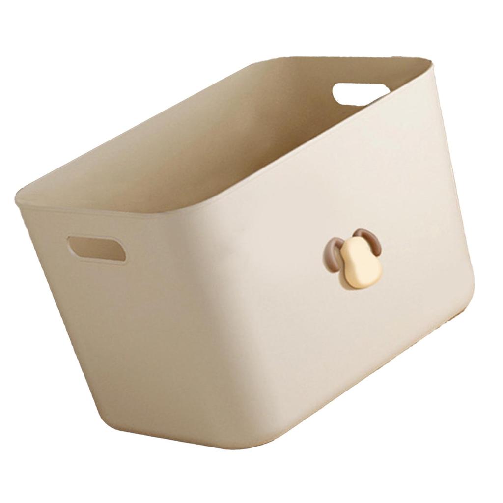 Oppbevaringsboks Plast Stor Kapasitet Kremstil med Lokk Organiseringsbeholder for Leker Klær Snacks