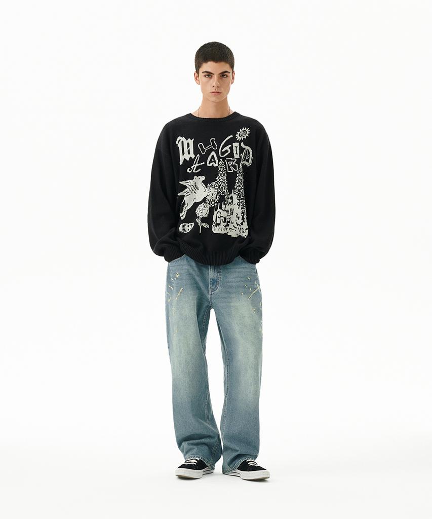 MAHAGRID Fantasia Knit Sweater Black(Mg2Dfmk623A)