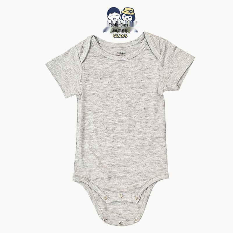 

Baby Bamboo Fiber Solid Color Short Sleeve Romper Onesie. 18-24 Months сірий колір