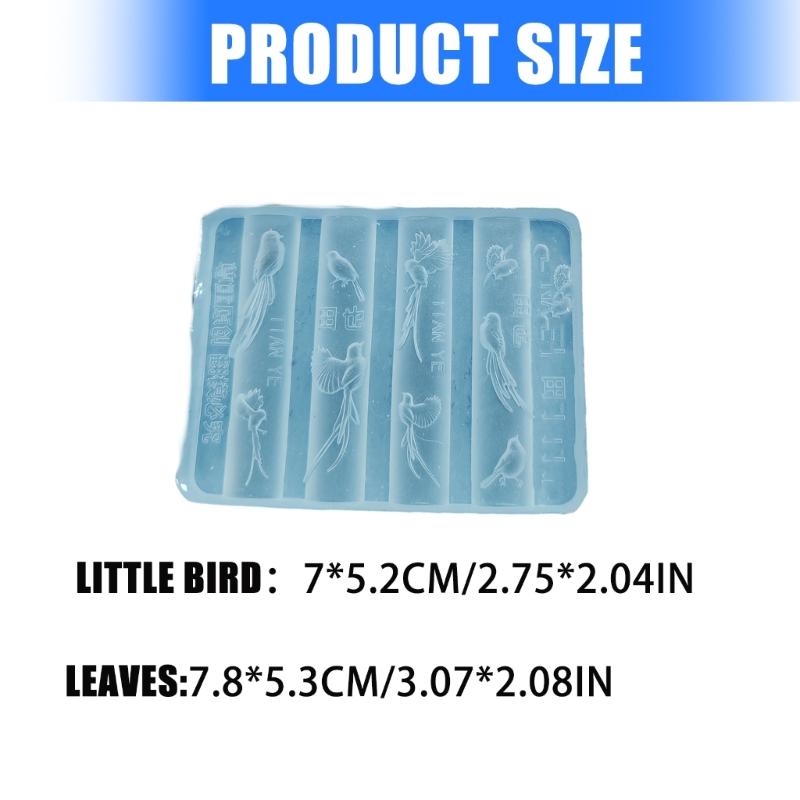Flexible Nails Mold Leaf/Bird Shape Nails Art Template Moulds Silicone Texture Suitable for Beauticians and Art Learners