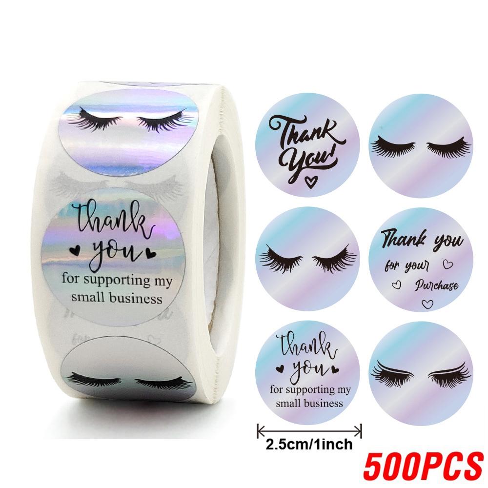 100-500Pcs High-Quality Rainbow High-Quality Laser High-Quality Thank High-Quality You High-Quality Stickers 1Inch High-Quality Small High-Quality