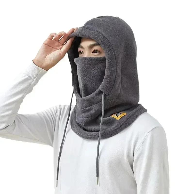 Plush Fleece Winter Warm Balaclava Cap Women Men Windproof Face Mask Neck Warmer Hooded Hat Unisex Outdoor Cycling Ski Beanies