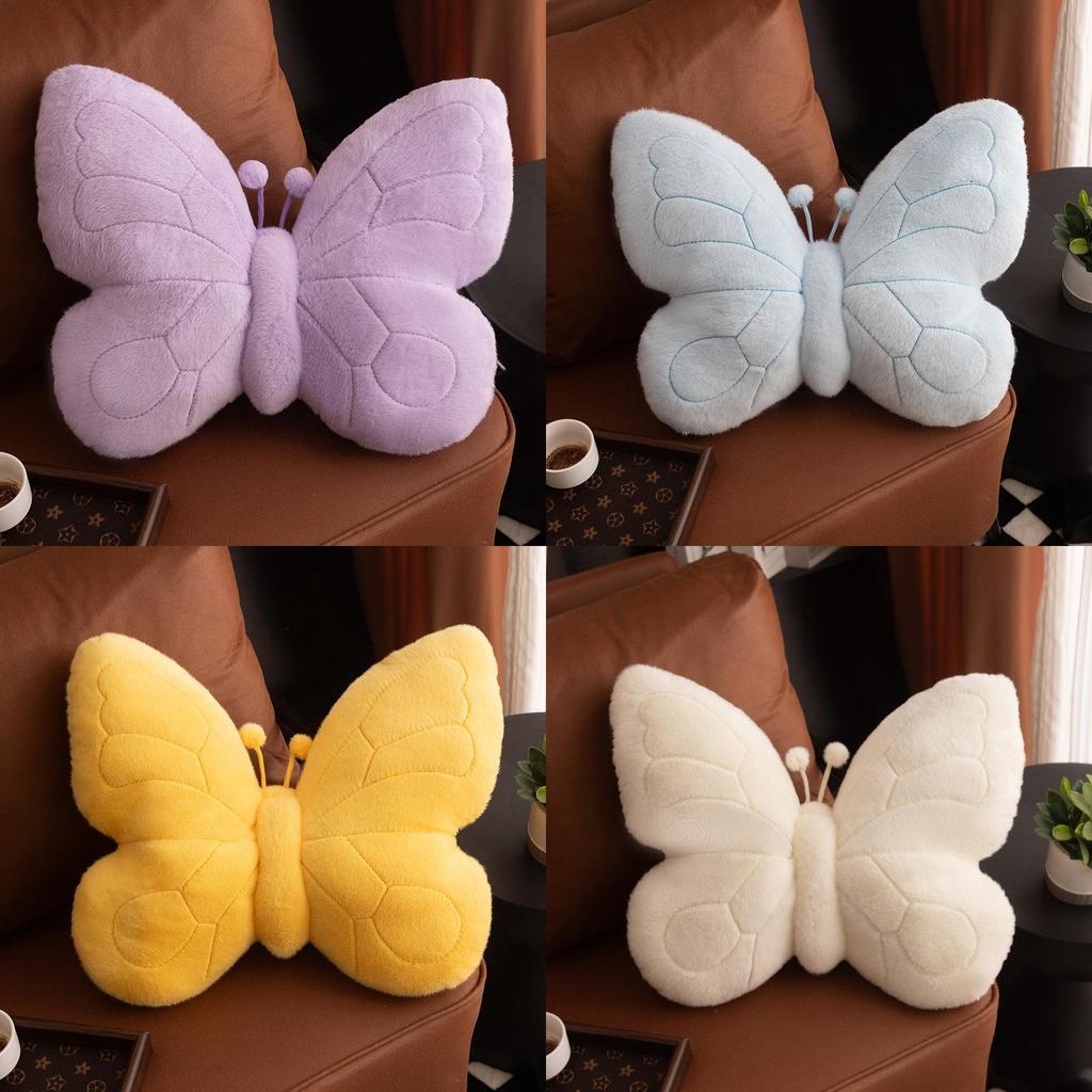 Butterfly Shape Embroidered Plush Cushion For Sofa And Car Decor With Soft Pp Cotton Filling