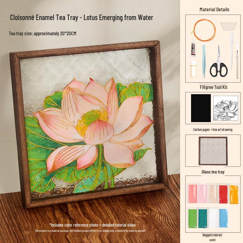 Jingtailan Cloisonné-Emaille Teeschale: Kulturelles handgemachtes DIY-Kit für das Mittherbstfest und Teambuilding