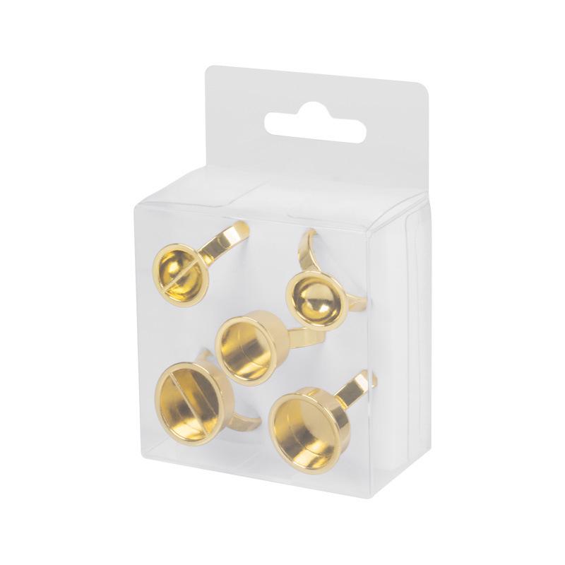 

Металлический набор чашек-колец для клея для ресниц золотой