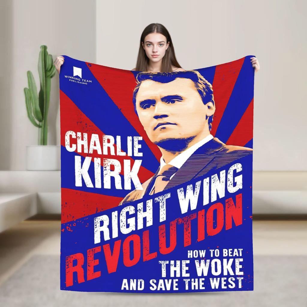 Warme weiche Decken Camping Charlie Kirk Freiheit RIP Überwurfdecke Flanell-Bettüberwurf für draußen Grafische Sofa-Bettdecke