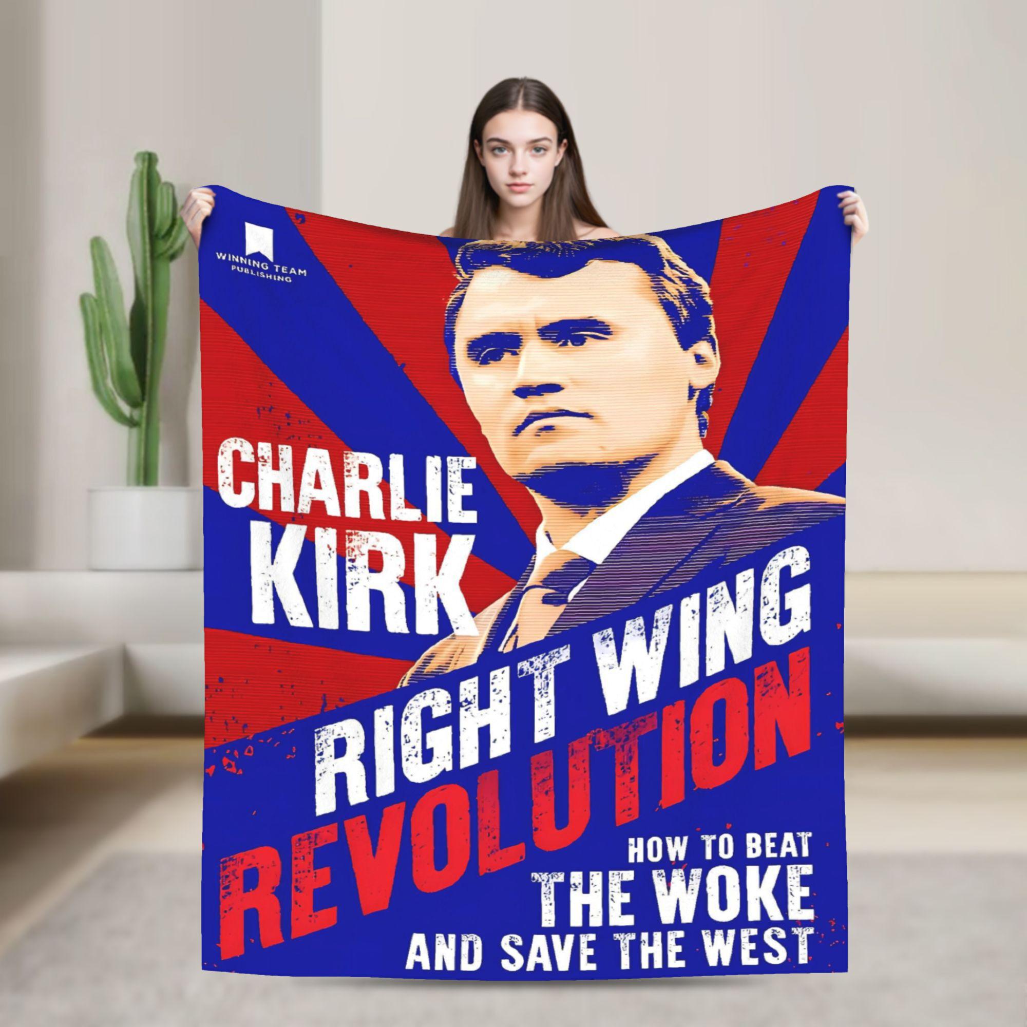 Charlie Kirk Freedom RIP Flannel Blanket  Soft Throw Blanket for Living Room Picnic Comfortable Bedspread Sofa Bed Cover 75x90cm