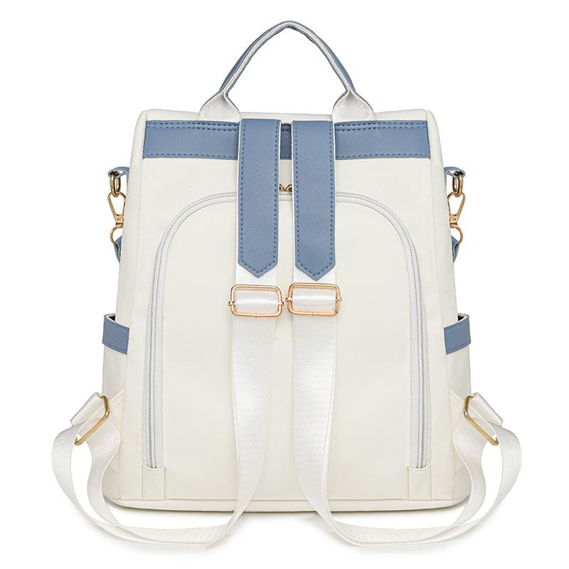 Diebstahlsicherer Rucksack Damen Farbkontrast Pendlerrucksack Großes Fassungsvermögen Multifunktionale Quasten-Umhängetasche