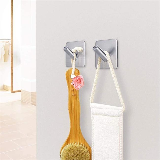 Manufacturer Hooks Hanging Hook Silver Bathroom Shower Inside Clock Waterproof Stainless Steel Peel and Stick