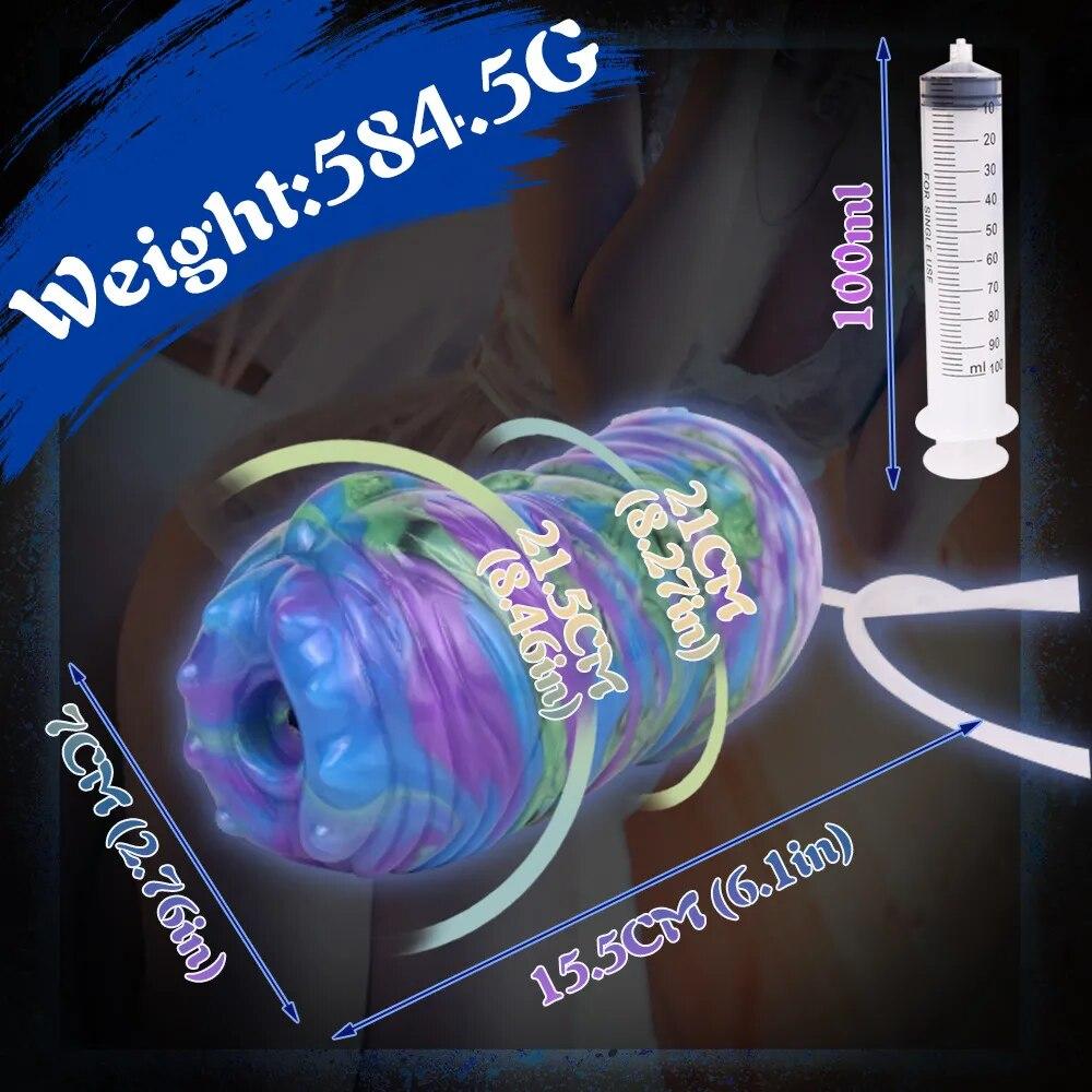 Water Squirting Masturbation Cup Silicone Masturbator for Men Manual Penis Training Sex Toy Gay Pussy Doll Vagina