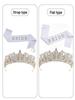 Pearl Lace Bridal Crown & Headband Set with Wavy Edge Sash and Shoulder Straps
