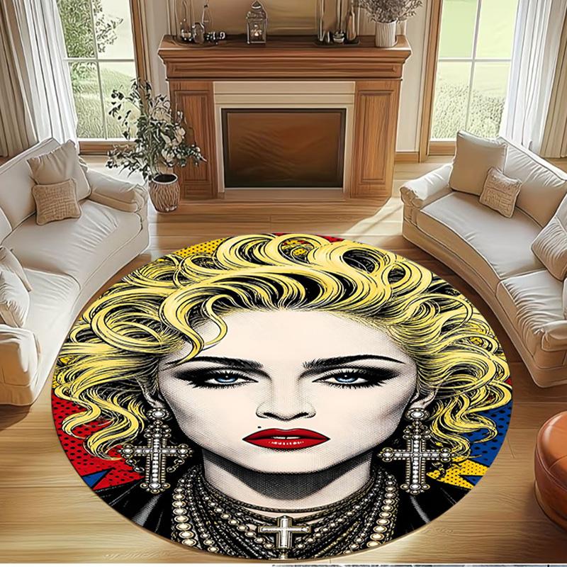 Marilyn Monroe Print Rond Tapijt, Wasbaar Vloerkleed, Voor Entree Slaapzaal Wasruimte Kantoor Studeerkamer, Woondecoratie Verjaardag Kerstcadeau