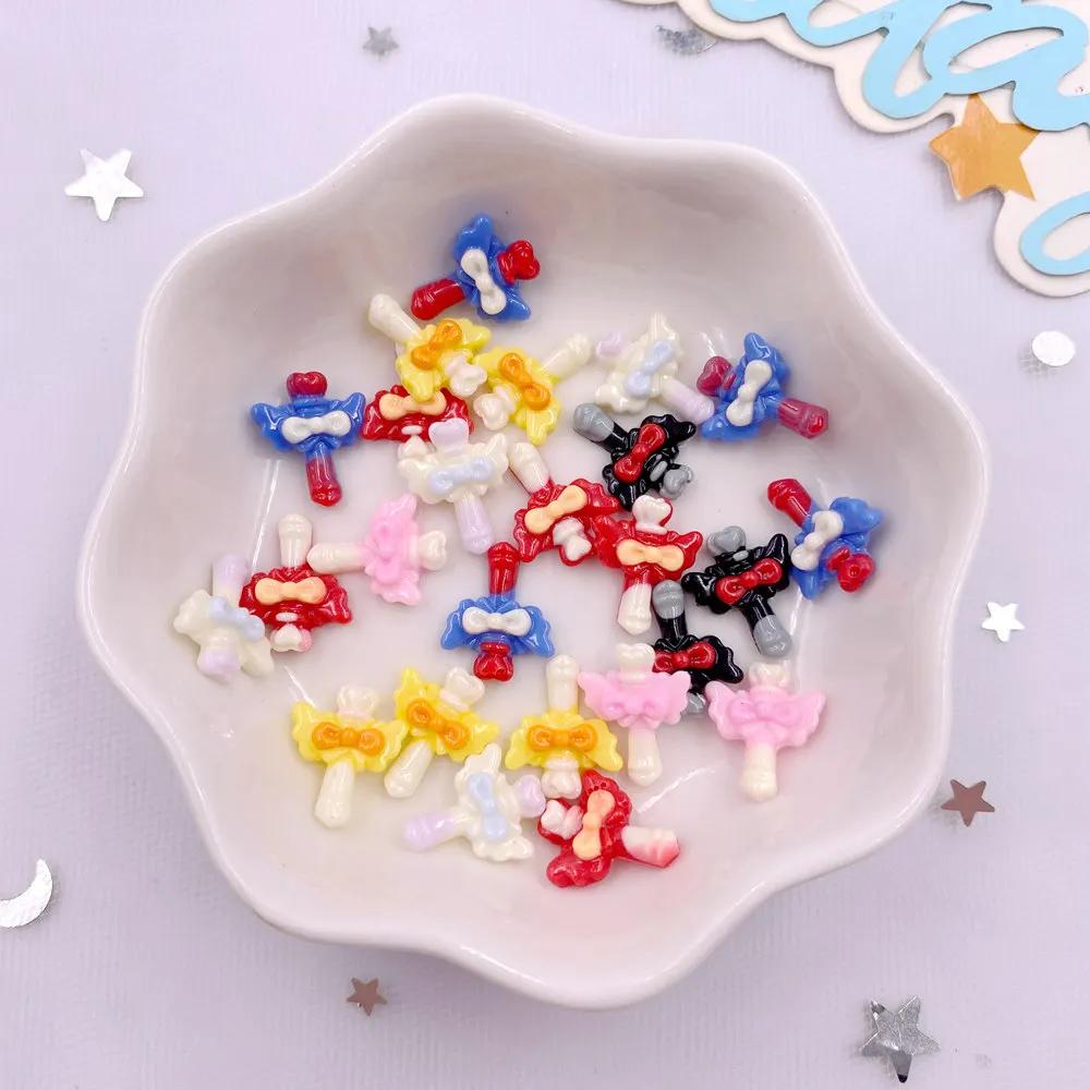 60pcs Resin Colorful 3D Fairy Stick Figurine Nail Art Flatback Rhinestone Scrapbook DIY Wedding Decor Jewelry Crafts Accessories