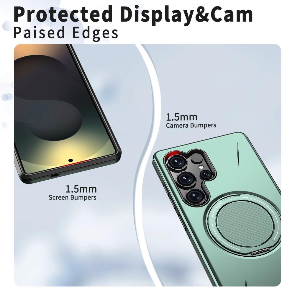 Armor Magnetic Ring Stand Protection Case For Samsung Galaxy S26 S25 Edge S24 Plus S23 FE Ultra For MagSafe Shockproof Cover