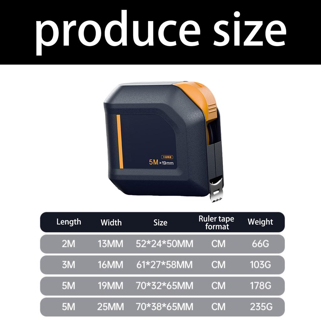 2/3/5m Tape Measure Auto Lock Thickened Measuring Tape with Buckle & Back Clip High Precision Metric Ruler for Industry