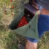 Leather and Canvas Bushcraft Bag Collapsible Waxed Canvas Foraging Pouch for Hiking