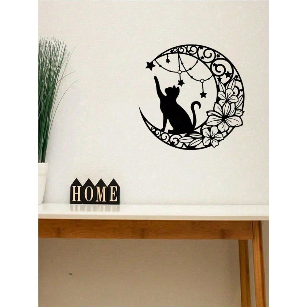 Vintage Iron Wall Art Cat Metal Sculpture Home Decor Gothic Halloween Indoor Outdoor