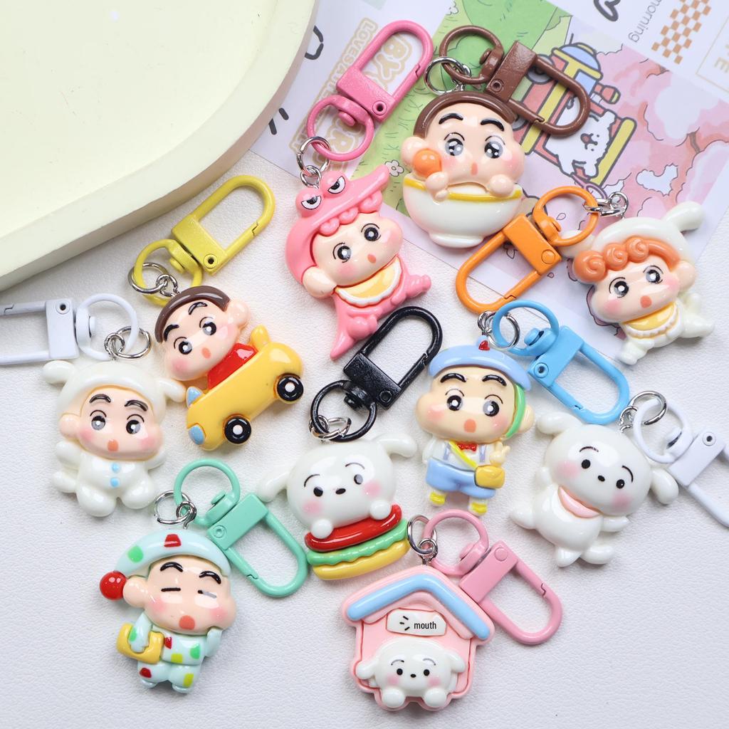 Crayon Shin-chan Cartoon Keychain Pendant - Girly Heart Backpack Ornament & Best Friend Gift Accessory.