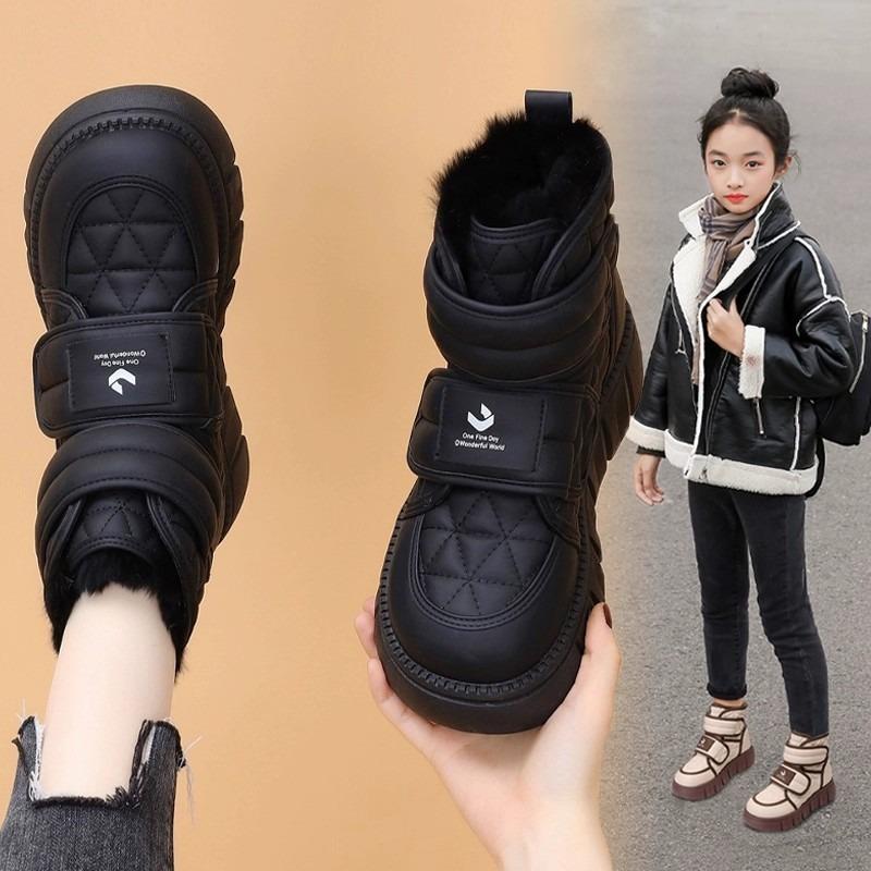 Stivali da Neve Invernali Caldi per Bambine Scarpe in Cotone Antiscivolo con Suola Morbida per Bambini di Taglie Medie e Grandi Stivaletti Corti Imbottiti in Pile e Spessi