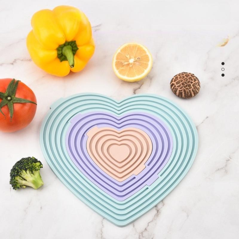 Love Heart Shape Heat Resistant Silicone Mat Drink Cup Coasters Insulation Nonslip Pot Holder Thicken Table Placemat Accessories
