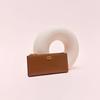 Brown Leather Double-Fold Long Wallet AAHO6F401W2
