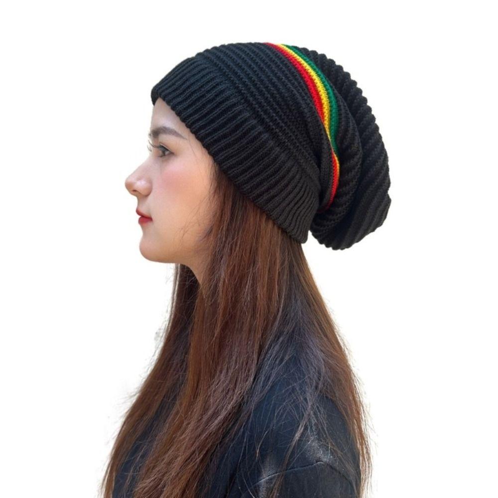 Striped Color Jamaica Knitted Hat Hip Hop Hat Skull Caps Weaving Reggae Hat Winter Autumn