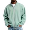 Felpa con cappuccio da uomo con zip intera Giacca Mezza zip Collo alto Maglione a maglia grossa Casual Caldo Capo esterno Autunno Inverno