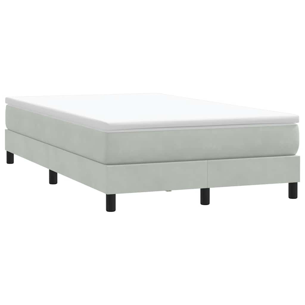 Box Spring Bed Without Mattress Light Grey 120 X 210 Cm Velvet