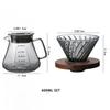 YWDL 400/600ml Coffee Sharing Pot with Dripper High Borosilicate Glass Coffee Pot Hand Drip Sharing Pot Filter Funnel Portable