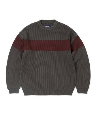 THISISNEVERTHAT Washed Block Knit Sweater Charcoal