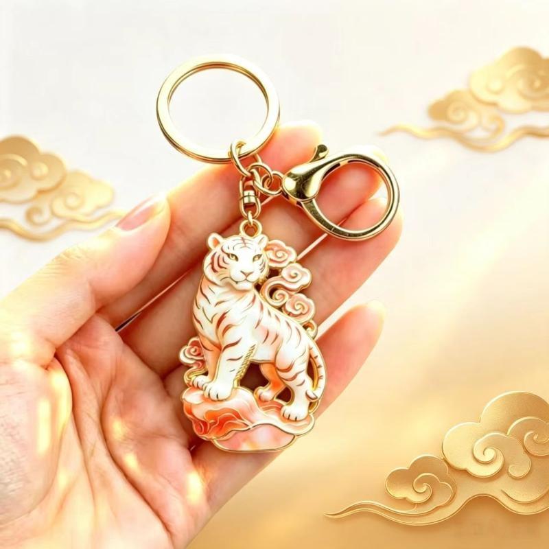 Enamel Luxury Keychain High-End Metal Pendant Bag Charm Blessing Charm