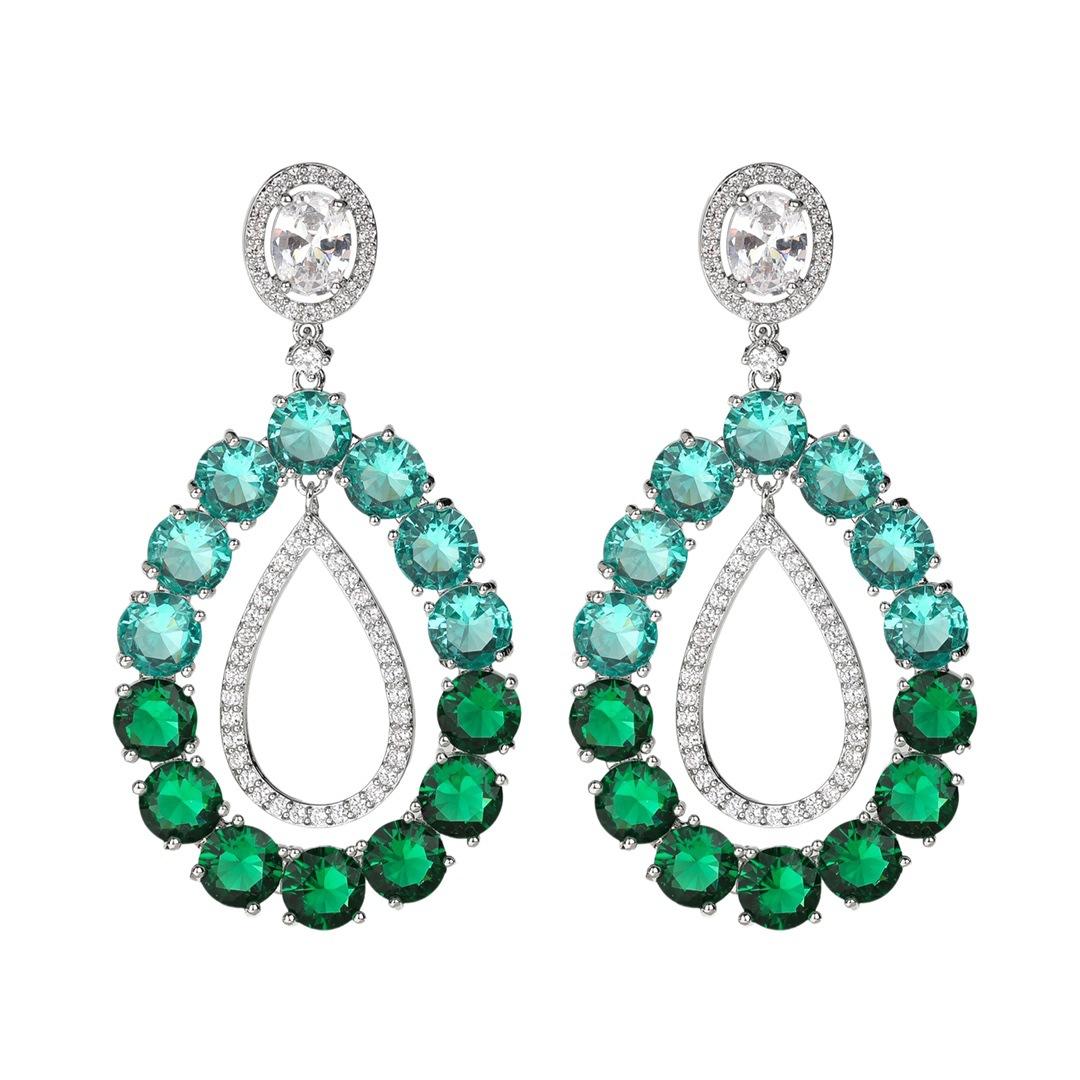 

Модные серьги-капли из циркония свежих цветов, универсальные серьги Guochao, нишевые украшения из циркония класса люкс с микропаве