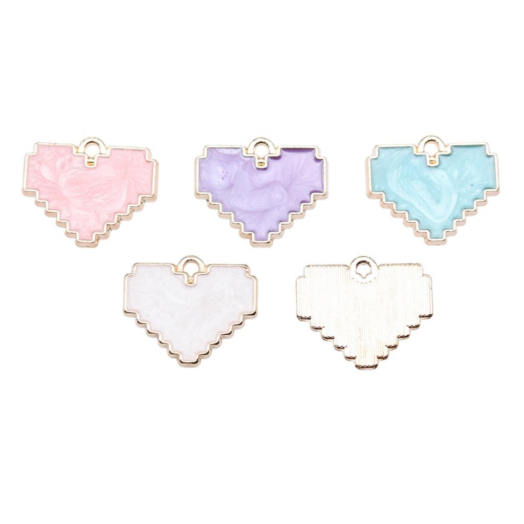 Love Heart Enamel Charms Multi Color Pendants For Romantic Jewelry Component