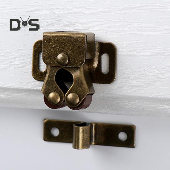 1 Set Cabinet Door Lock Built-in Spring Rustproof Electroplated Adjustable Easy Installation Multipurpose Iron Cabinet Latch Cupboard Door Lock