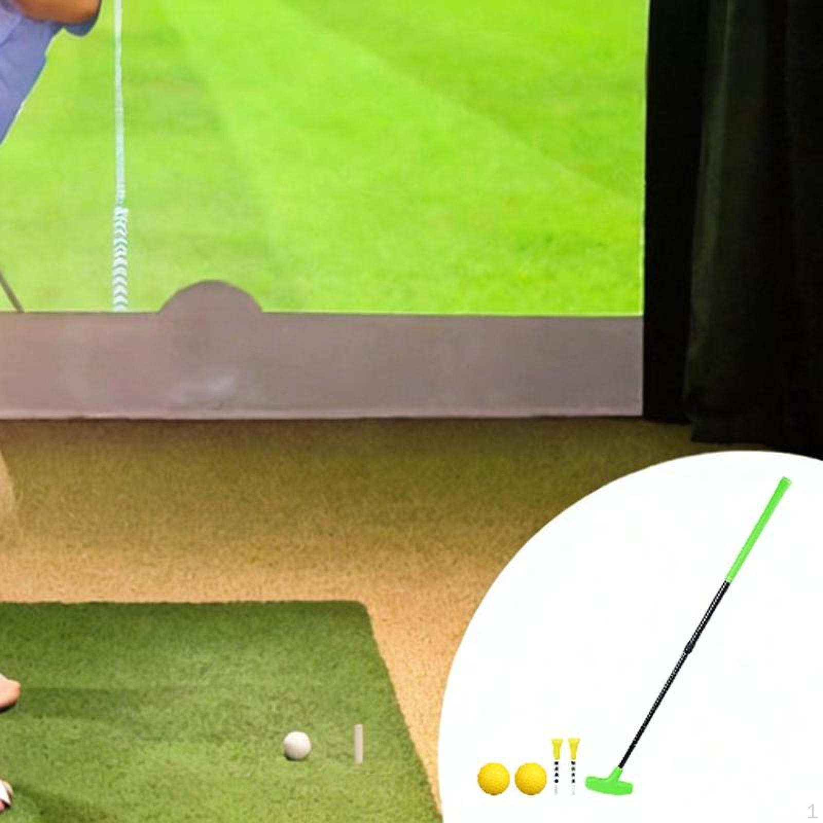 

Регулируемый паттер для гольфа для домашней практики с 2 футболками и мячами для детей и взрослых зелёный