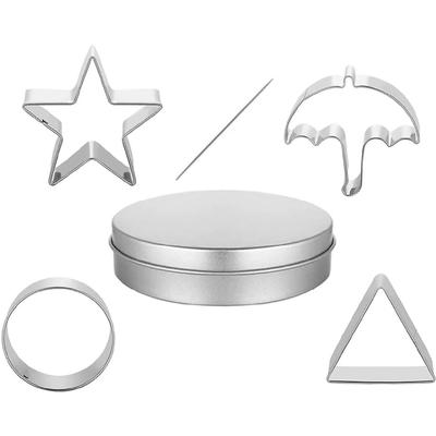 6Pcs Korean Sugar Candy Making Tools Stainless Steel Cookie Cutters Biscuit Mold