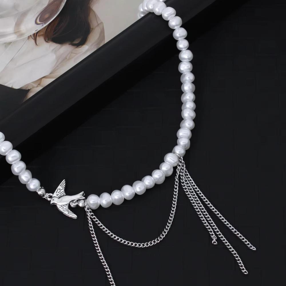 Swallows Women's Necklace Alien Clavicle Necklace Fashion Pendant Necklace  Music Festival Jewelry