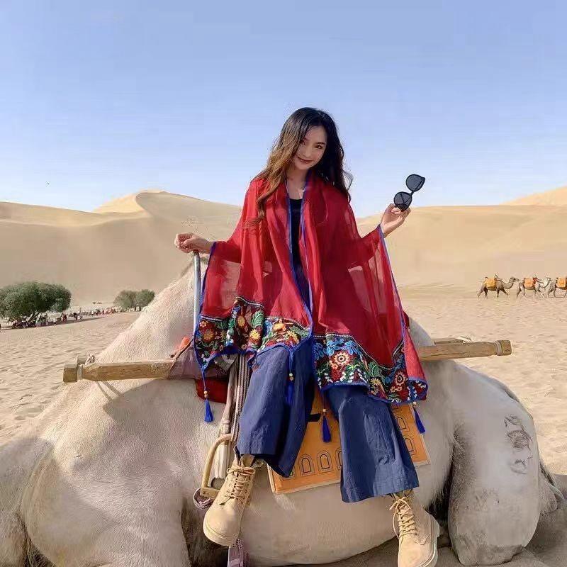 Thin Summer Ethnic Style Scarf For Travel Photo Shoot