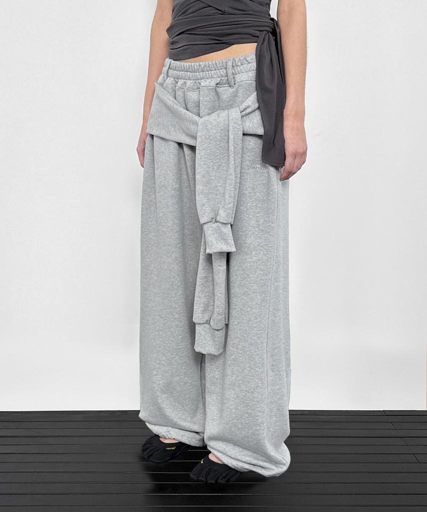 Saendeulig Tied Sweat Pants_Melange Gray