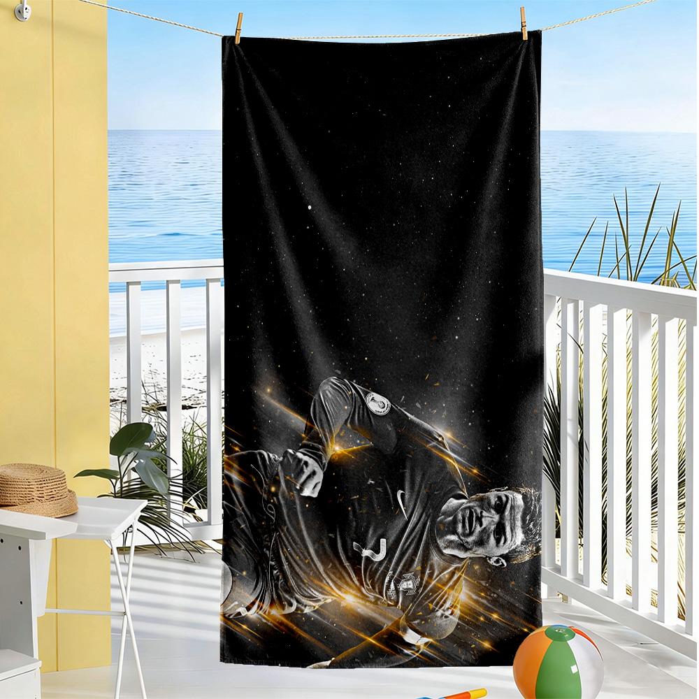Golden Soccer Legend Beach Towel High Absorbency & Quick-Dry Comfortable Lightweight