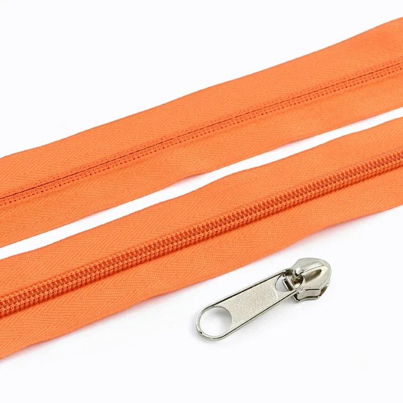 Meetee 3-10M 5# Nylon Zippers with Slider Clothing Zip Heads Puller Repair Kit Bag Garment Replacement DIY Zipper Accessories