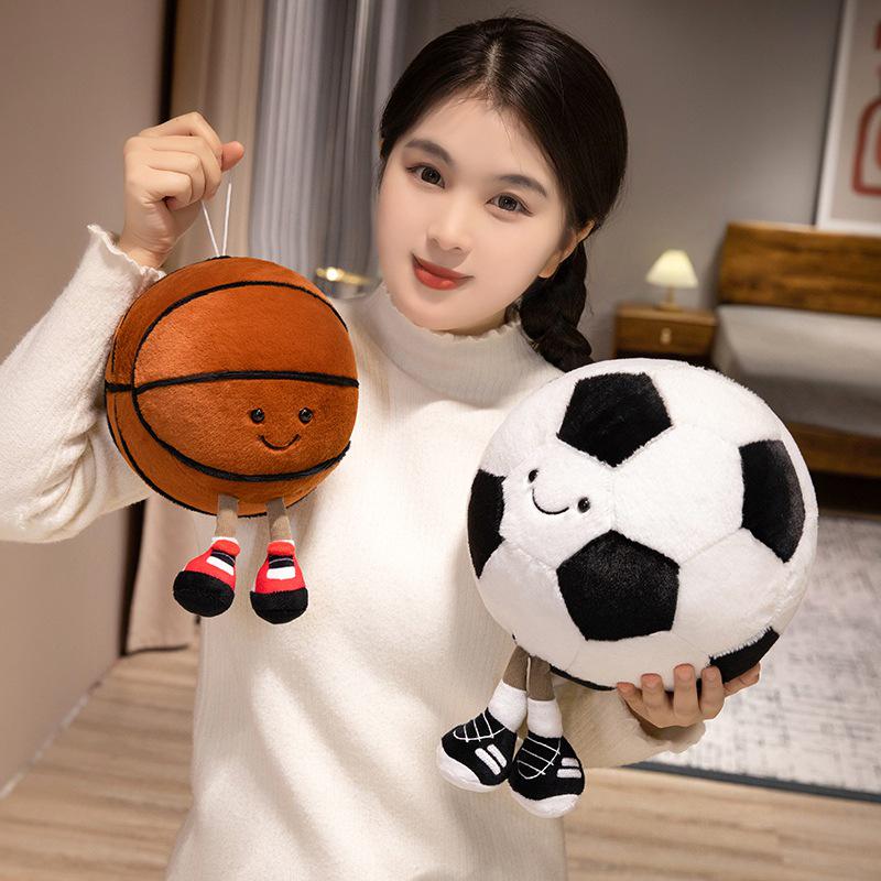 Creative Sports Plush Toy: Cute Football & Basketball Boy Doll Pillow, Perfect Birthday Gift for Kids or Boyfriend