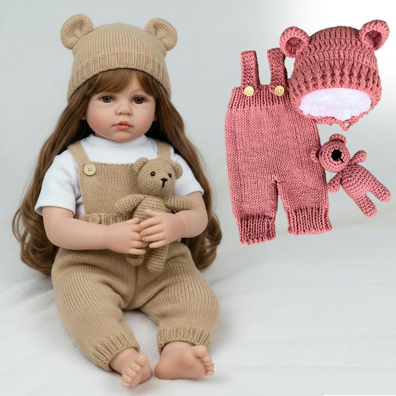 Set da 3 Pezzi Vestiti per Bambole per Bambole Neonato da 45 cm Accessori Fai da Te per Bambole Vestiti Maglione Tuta per Bambola Reborn da 45 cm